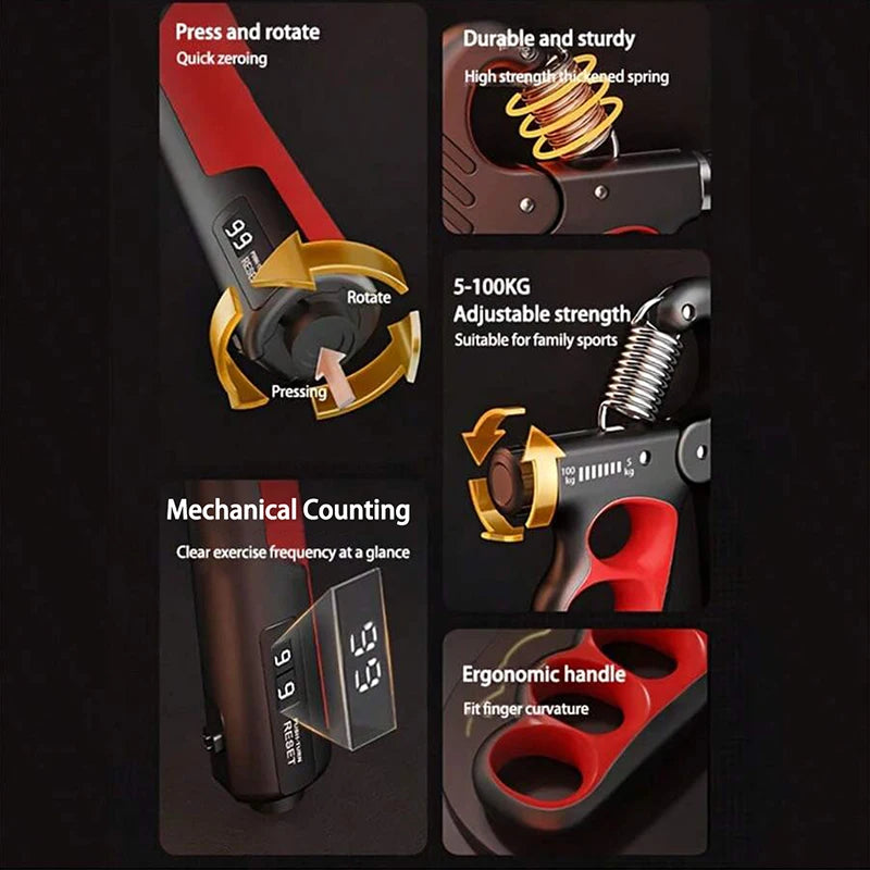 X-Grip Pro™️ Adjustable Hand Strengthener (5-100kg)