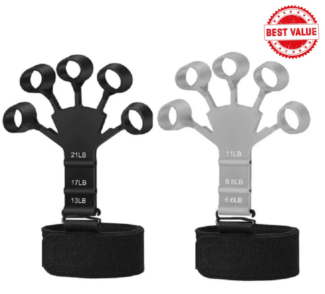 X-Grip Extensor finger exerciser two-pack black and gray with multiple resistance levels - best value bundle