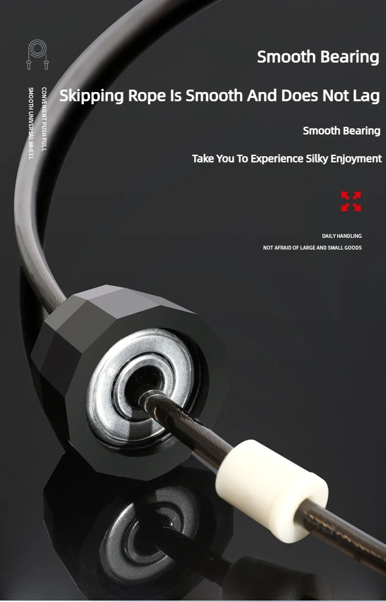 Skipping rope with a smooth bearing on a dark background