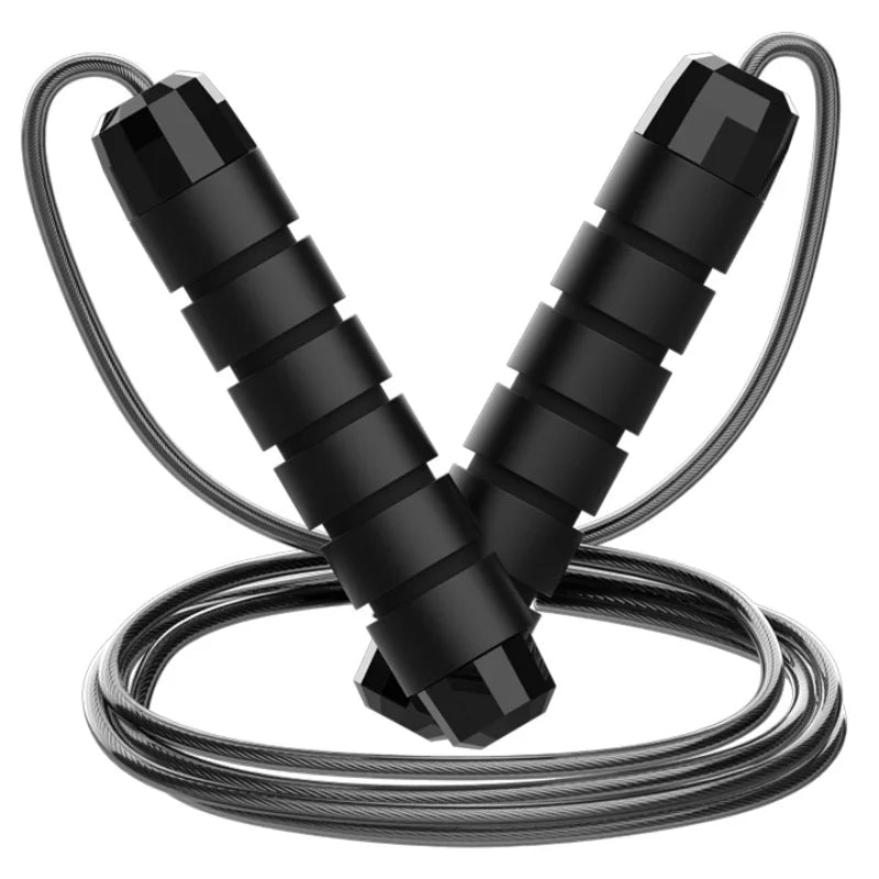 Black jump rope on a white background