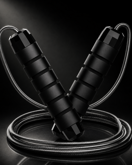 X-Grip Rope — adjustable steel-cable jump rope with weighted foam handles