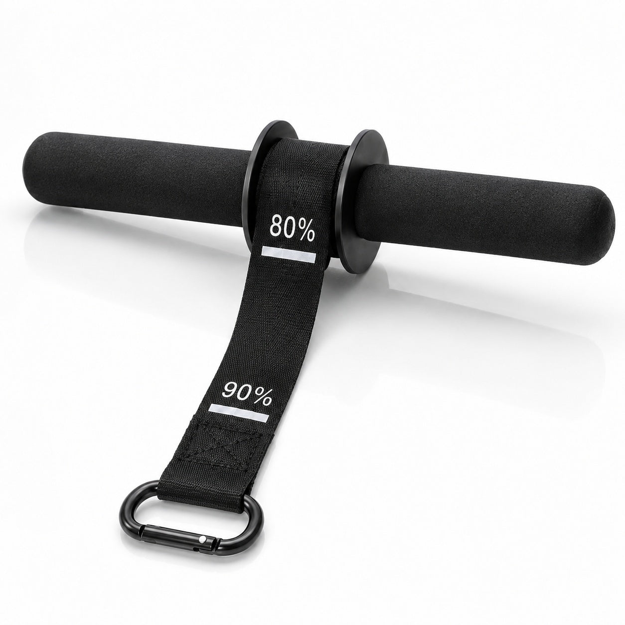 X-Grip Roller wrist and forearm roller - black 31.5 cm padded bar, strap drum with progress marks and spring-gate carabiner